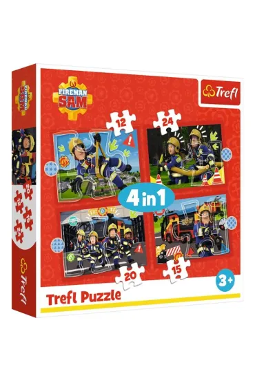 Puzzle 4w1 Przygody strażaka Sama