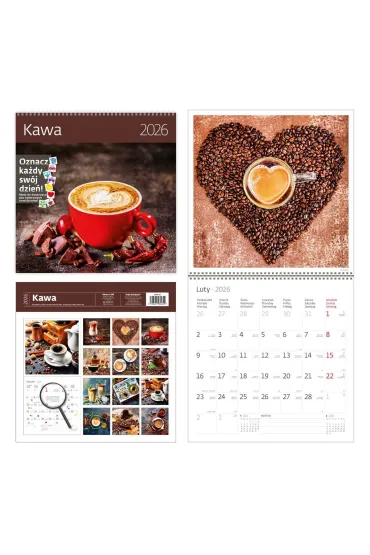 Kalendarz 2026 ścienny 30x30 Kawa HELMA