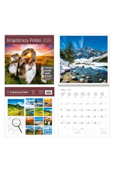 Kalendarz 2026 ścienny 30x30 Krajobrazy HELMA