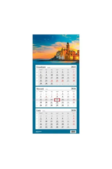 Kalendarz 2026 trójdzielny Zachód słońca HELMA