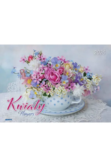 Kalendarz 2026 ścienny albumowy 28,5x20cm Kwiaty