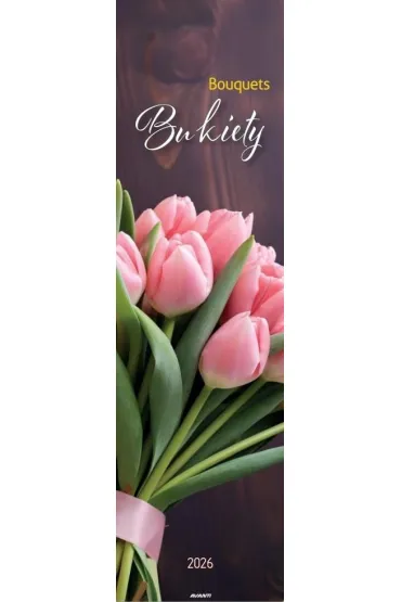 Kalendarz 2026 ścienny paskowy 13x46cm Bukiety