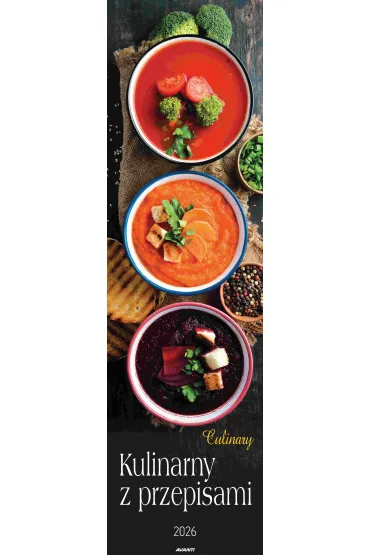 Kalendarz 2026 ścienny paskowy 13x46cm Kulinarny