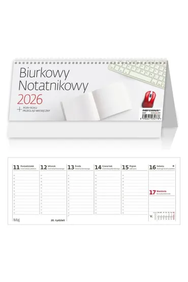 Kalendarz 2026 biurkowy tygodniowy Notatnik HELMA