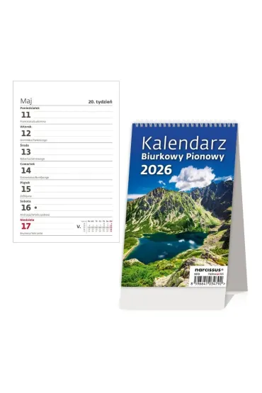 Kalendarz 2026 biurkowy pionowy tygodniowy HELMA