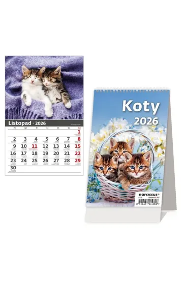 Kalendarz 2026 biurkowy pionowy miesięczny HELMA