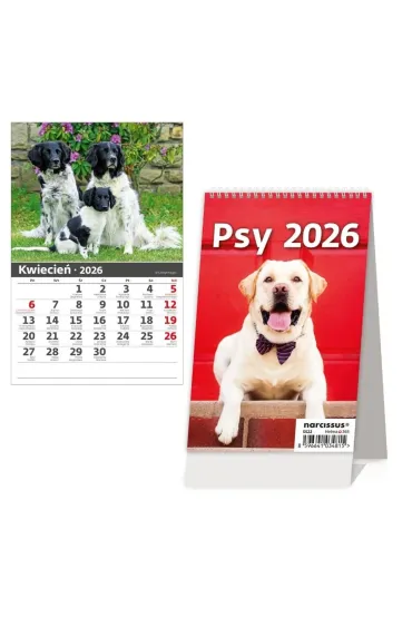 Kalendarz 2026 biurkowy pionowy miesięczny HELMA