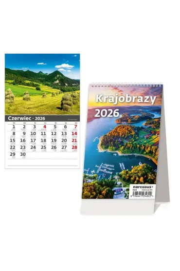 Kalendarz 2026 biurkowy pionowy miesięczny HELMA