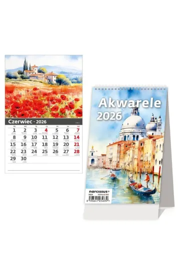 Kalendarz 2026 biurkowy pionowy miesięczny HELMA