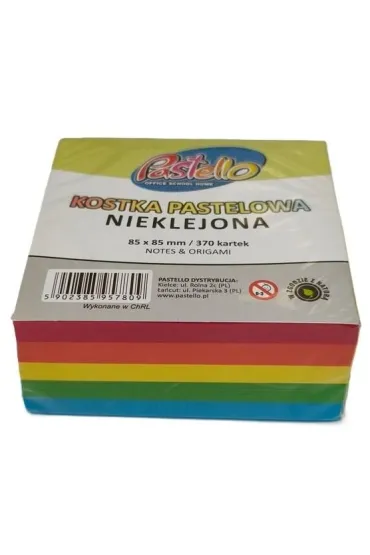 Kostka nieklejona 85x85mm 370 kartek kolorowa