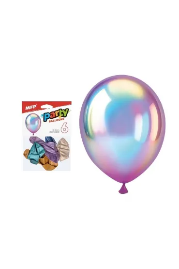 Balon dmuchany chrom 30cm 6 szt