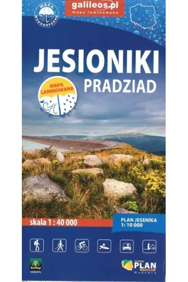 Mapa turystyczna - Jesioniki. Pradziad laminowana