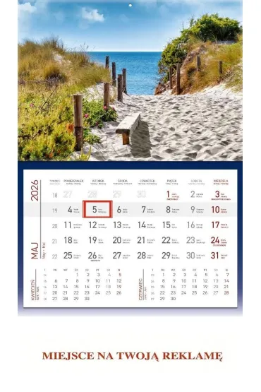 Kalendarz 2026 ścienny jednodzielny Morze