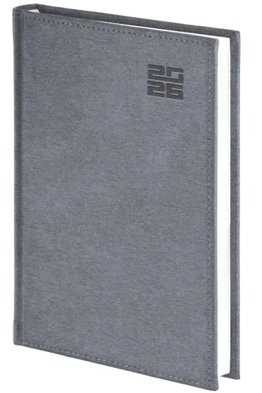 Kalendarz 2026 B6 dzienny Aluminium srebrny