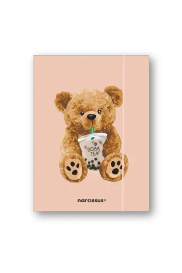 Teczka A4+ z gumką Teddies&Miś Boba Tea