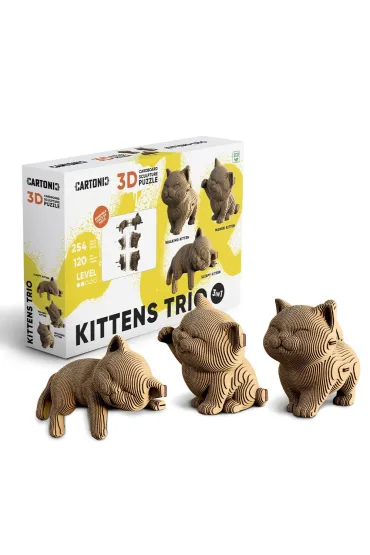 Cartonic 3d puzzle kittens trio