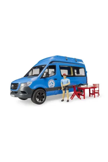 MB Sprinter Camper niebieski z figurką i z akcesoriami