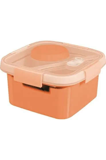 Curver pojemnik na żywność kwadratowy lunch kit 1,1l / brzoskwiniowy