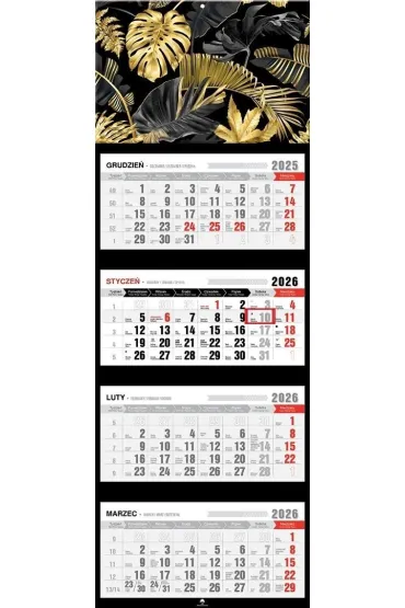 Kalendarz 2026 czterodzielny premium glamour