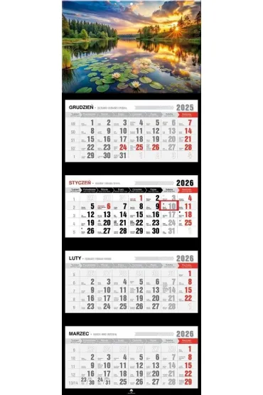 Kalendarz 2026 czterodzielny premium mazury