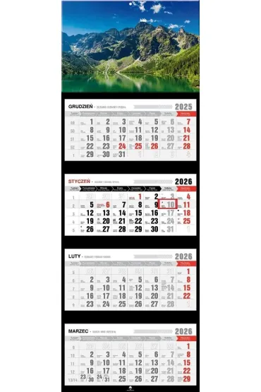 Kalendarz 2026 czterodzielny premium Tatry