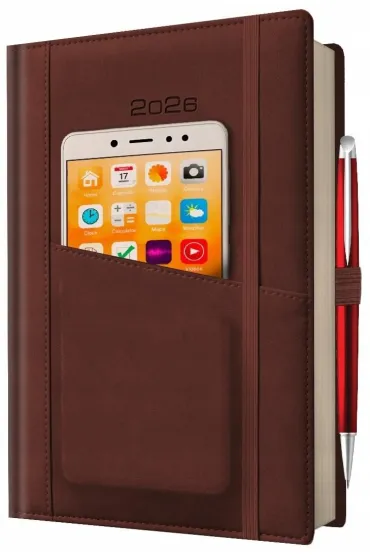 Kalendarz 2026 A5 dzienny z kieszonką i gumką