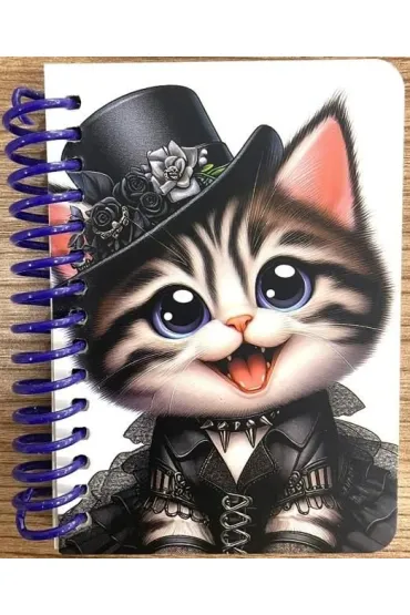 Kołonotatnik ozdobny A7/64K gładki Kot