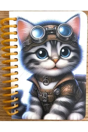 Kołonotatnik ozdobny A7/64K gładki Kot