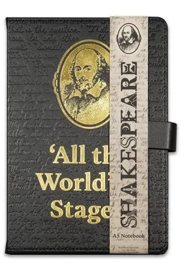 Szekspir Notatnik A5 linia skóra Cały świat jest..