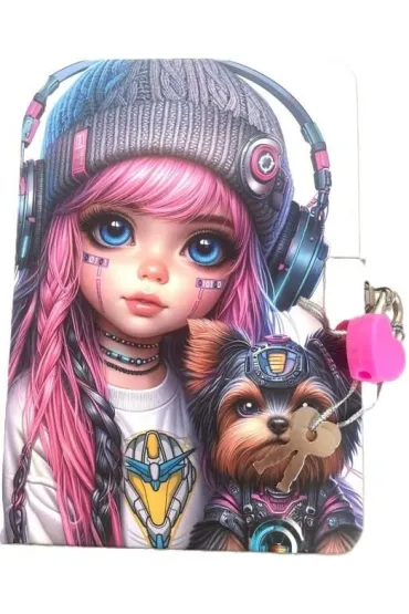 Pamiętnik z kłódką A6/64K gładki Dziewczynka z yor