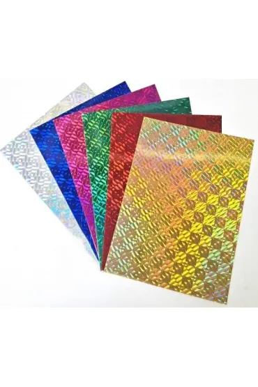 Karton holograficzny Pixel A4 6 arkuszy wycinanki