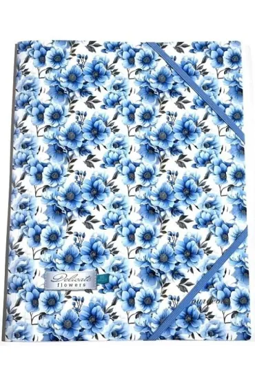 Teczka A4+ plastikowa z gumką Kwiatki