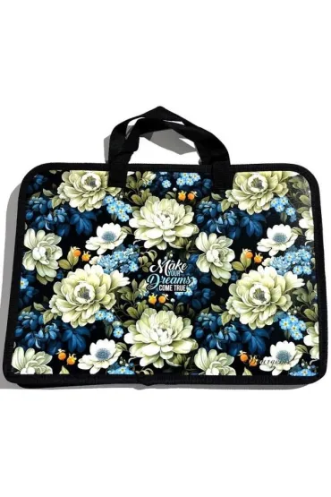 Teczka-torba A4+ zapinana na zamek z rączką Kwiaty