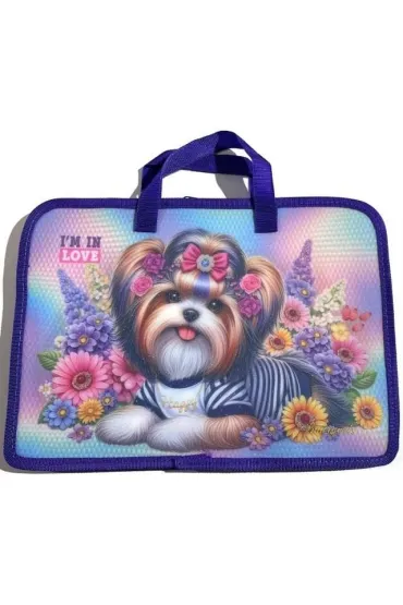 Teczka-torba A4+ zapinana na zamek z rączką Piesek