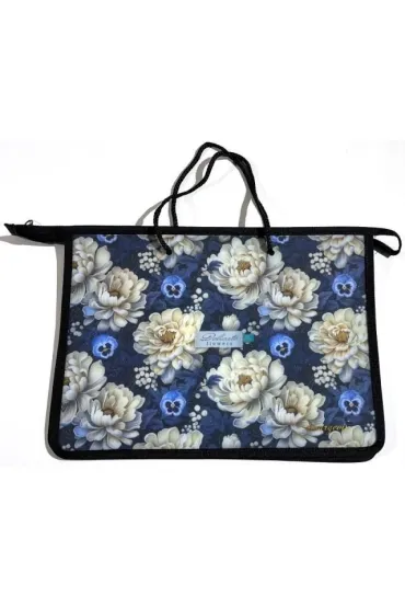 Teczka-torba A4+ zapinana na zamek z rączką Kwiaty