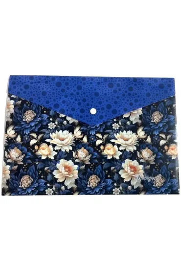 Teczka A4+ plastikowa z klipsem Kwiaty