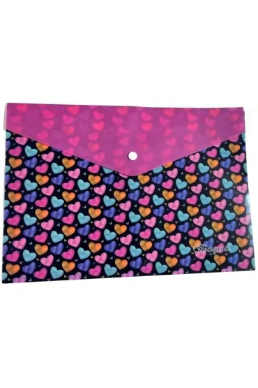 Teczka A4+ plastikowa z klipsem Serduszka