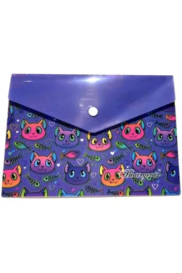 Teczka A5+ plastikowa z klipsem Kotki