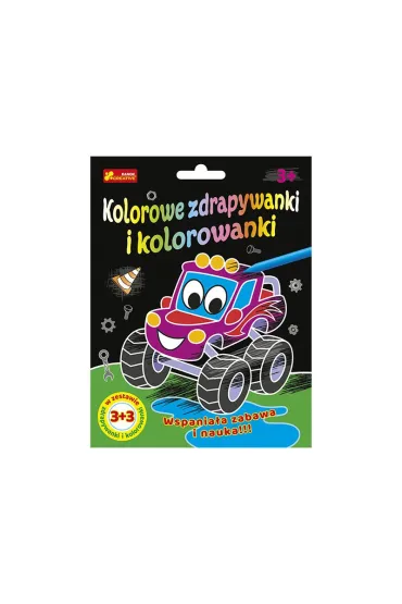 Zdrapywanki&kolorowanki Autka i dinuś 3+3