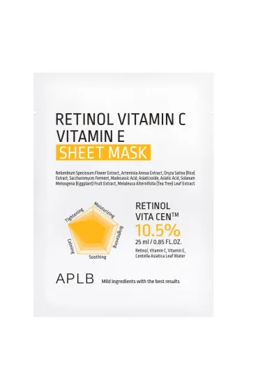 Retinol Vitamin C Vitamin E Sheet Mask maseczka do twarzy w płachcie