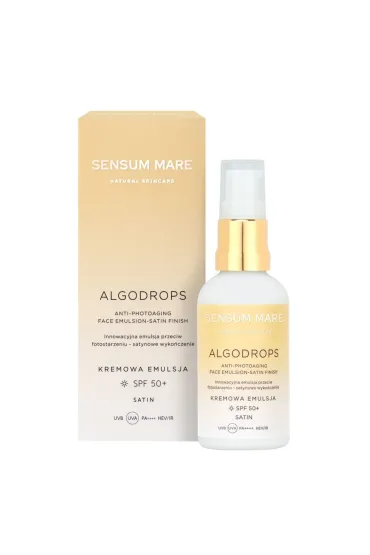 Algodrops innowacyjna emulsja przeciw fotostarzeniu - satynowe wykończenie SPF50+