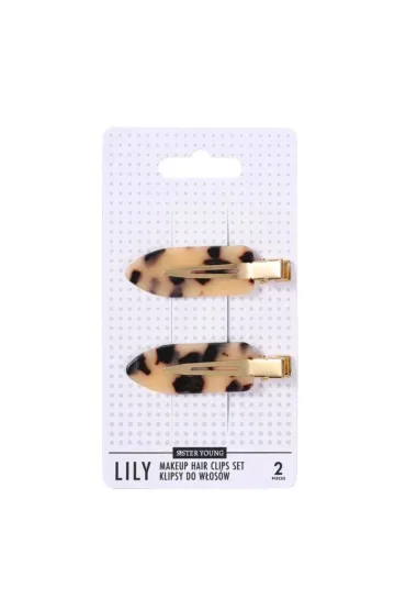 Lily Makeup Hair Clips Set klipsy do włosów Light Leopard Print