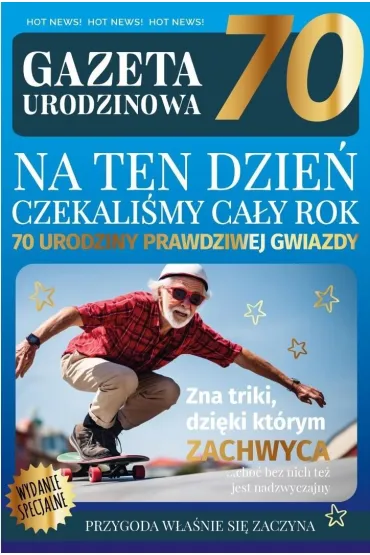 Karnet Urodziny gazeta 70