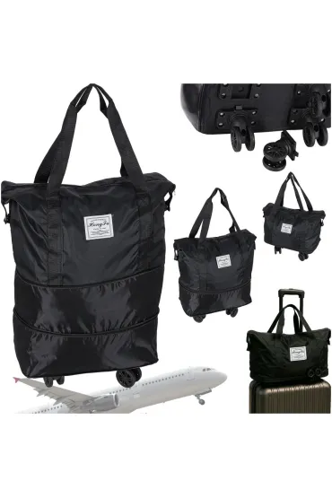 Torba podróżna na kółkach składana turystyczna pojemna 3 rozmiary czarna
