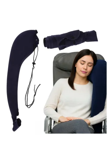 Poduszka podróżna nadmuchiwana boczna na ramię z zaczepem