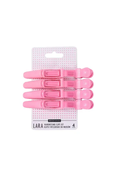 Lara Hairdressing Clips Set klipsy fryzierskie do włosów Pink