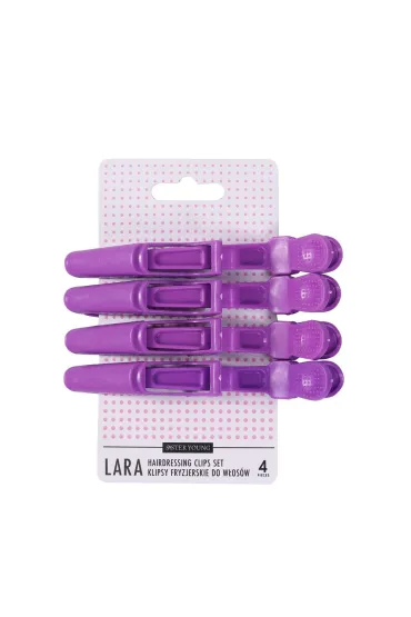 Lara Hairdressing Clips Set klipsy fryzierskie do włosów Violet