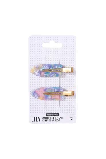 Lily Makeup Hair Clips Set klipsy do włosów Pink Blue