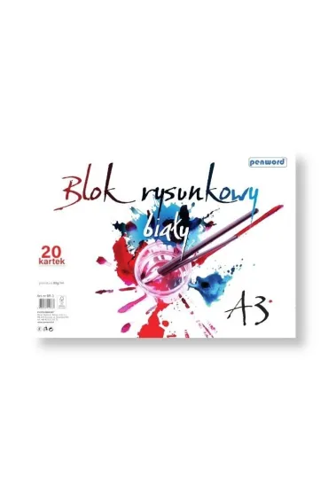 Blok rysunkowy A3 biały 80g 20 kartek