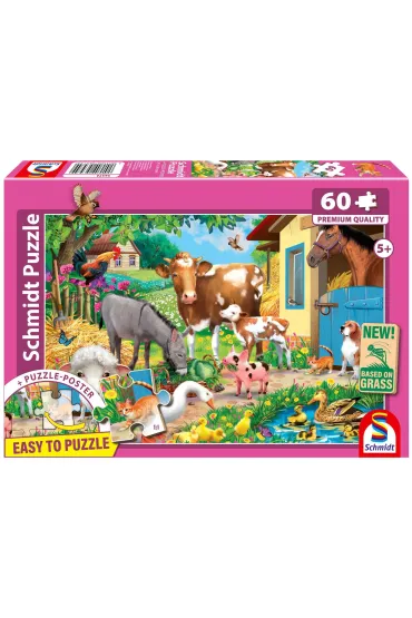 Puzzle PQ 60 el. Zwierzęta na farmie
